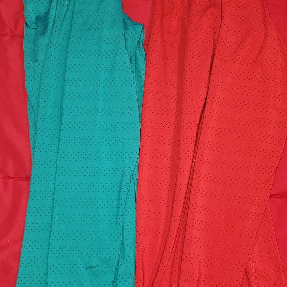 BUNDLE! 2-Zyia Long Sleeve Chill Tee; Red And Teal, Medium